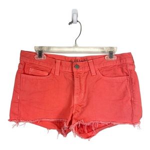 J Brand Coral Pink 'Cut-off Short' Jean Shorts Womens Size 28